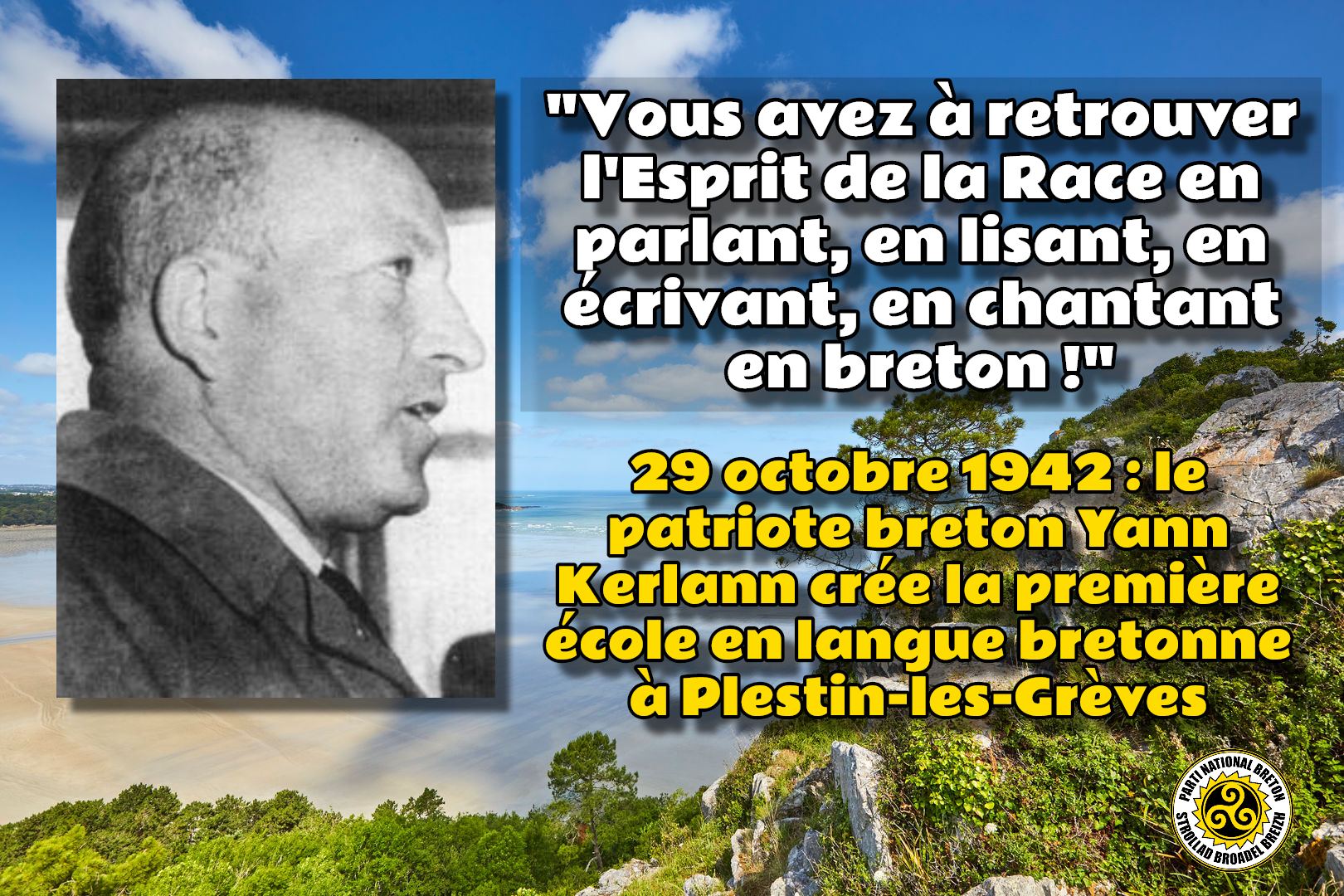 Éphéméride nationaliste : le 29 octobre 1942, Yann Kerlann fonde la première école en langue bretonne