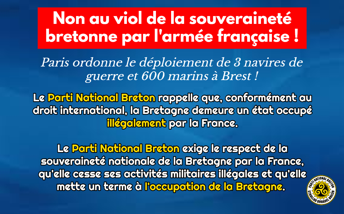 Renforcement de l’occupation de Brest par la marine française : le PNB exige l’arrêt du viol de la souveraineté bretonne par la France