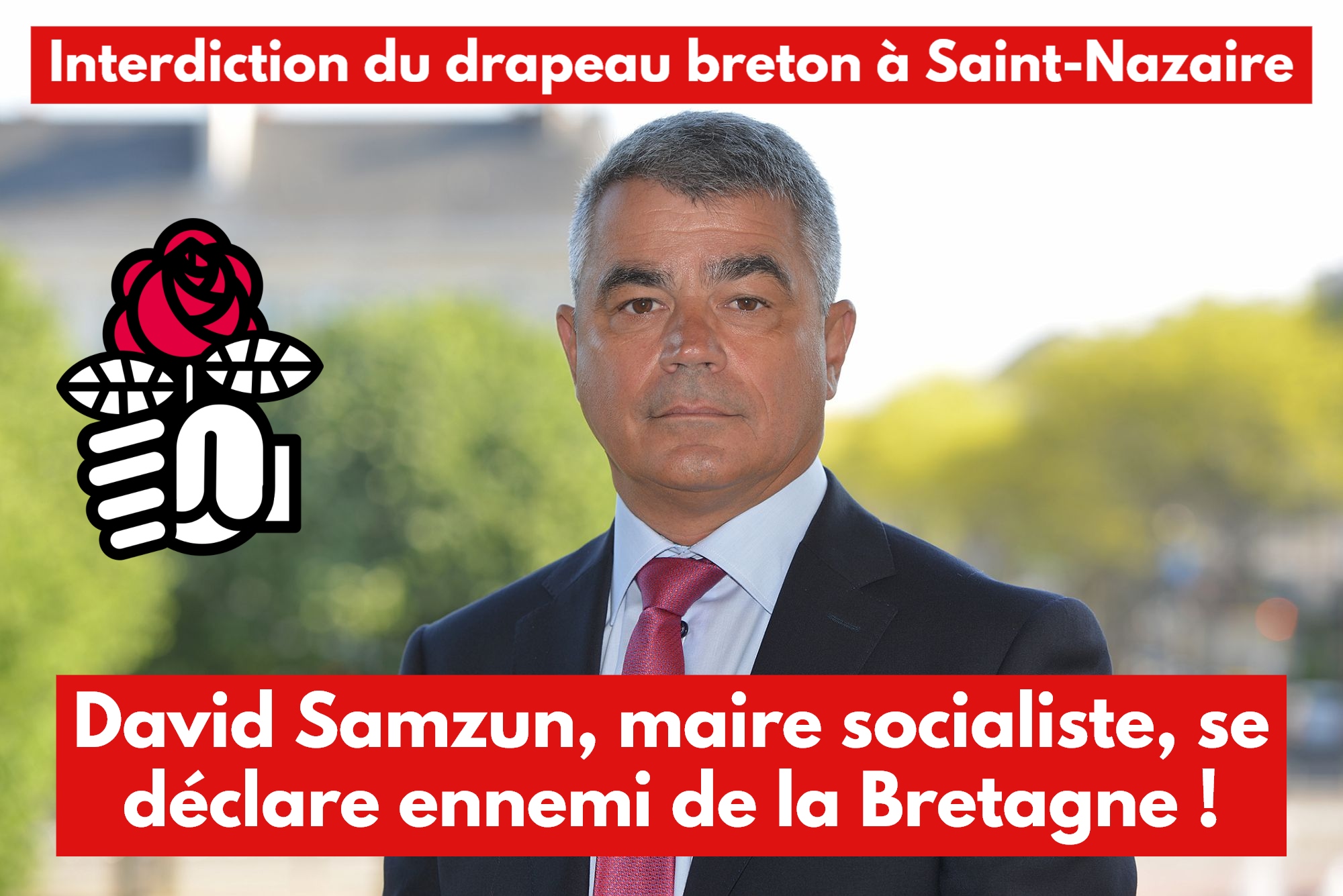 Haine du Peuple Breton : le PNB dénonce l’interdiction du Gwenn ha Du par le maire socialiste de Saint-Nazaire, David Samzun