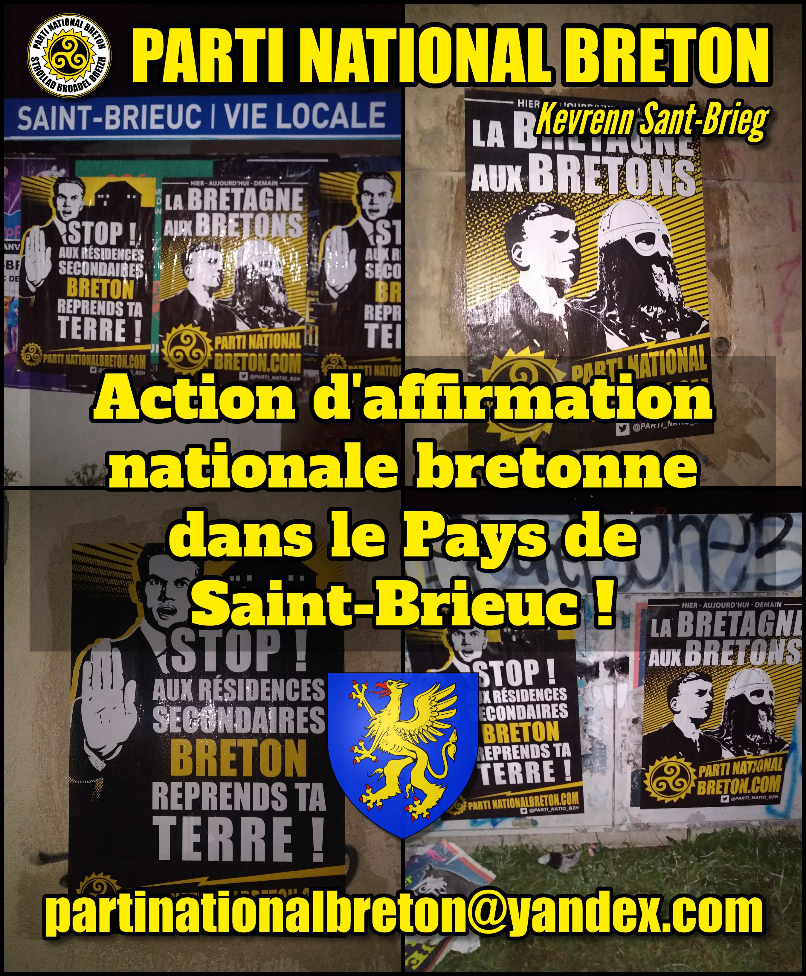 Action d’affirmation nationale bretonne dans le Pays de Sant-Brieg (Saint-Brieuc) !
