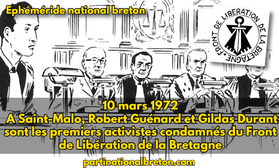 Ephéméride national breton : 10 mars 1972, condamnations des premiers soldats du FLB !