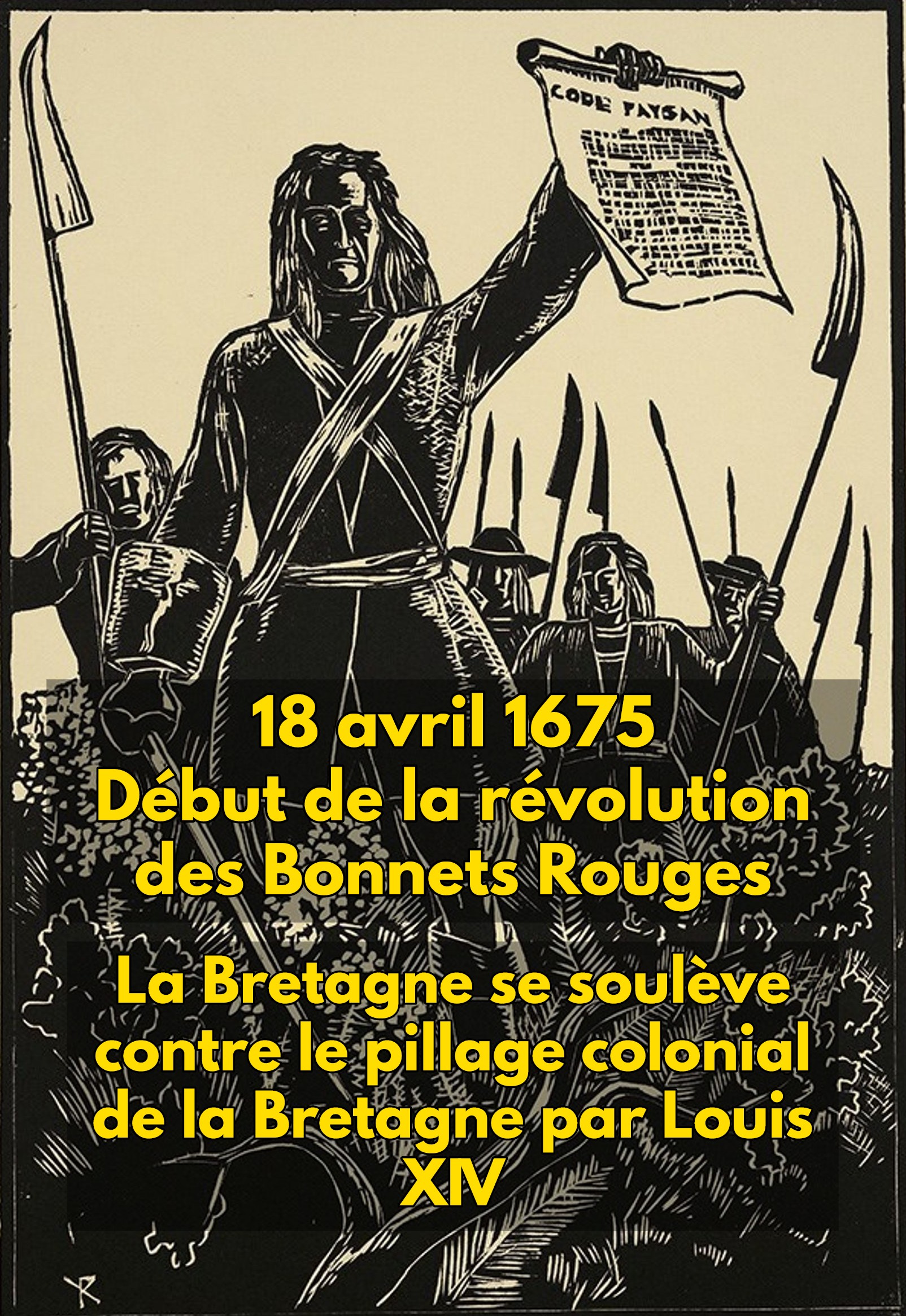 Ephéméride national breton : 18 avril 1675, début de la révolution des Bonnets Rouges